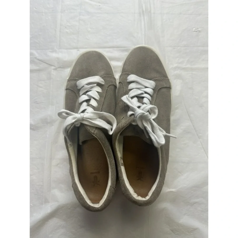 Frye Kerry Shoes Women's 9M Beige‎ White Suede Leather Lace Up Low Top Sneakers - Picture 2 of 9